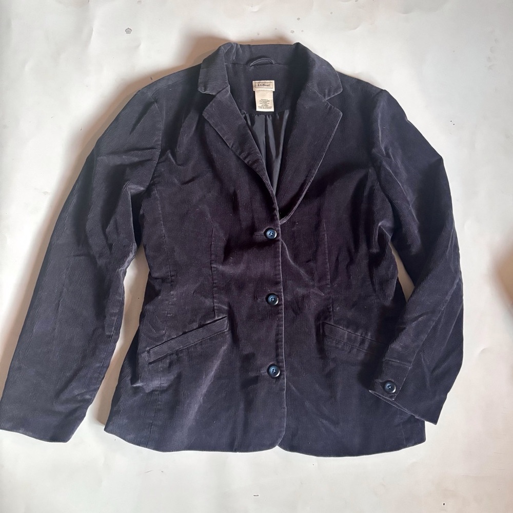 LL Bean Navy Corduroy Blazer